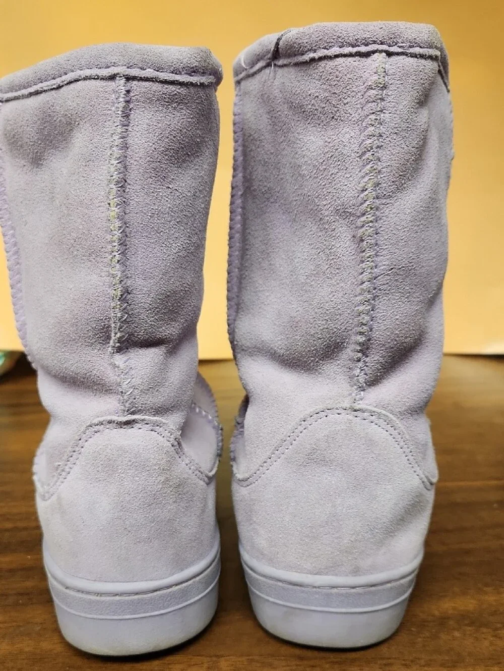 Women's Lavender Suede Winter Boots with Plush Lining